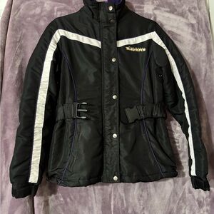 NFL Women's Ravens Ski Jacket Zip & Snap Front Size S  Purple Piping